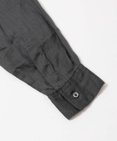 かぐれ（カグレ）の「ラミースタンドカラーショートシャツ（シャツ/ブラウス・レディース・ベージュ/スミクロ・FREE）」の5枚目の写真