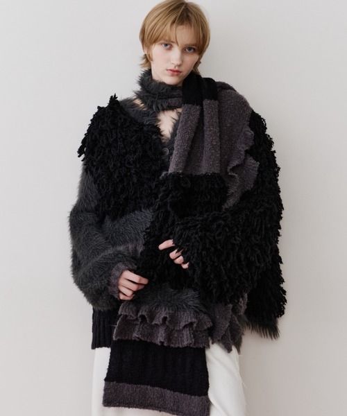 【新品・完売品】LA BELLE ETUDE ニッティングパターンボレロニット セール】ニッティングパターンボリュームフリルボレロニット（ニット