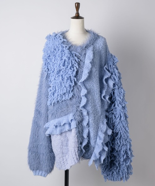 LA BELLE ETUDE（ラベルエチュード）の「【TEN by LA BELLE ETUDE】manyニッティングパターンカーディガン（カーディガン/ボレロ・レディース・ホワイト/ブラック/ブルー・FREE）」の4枚目の写真