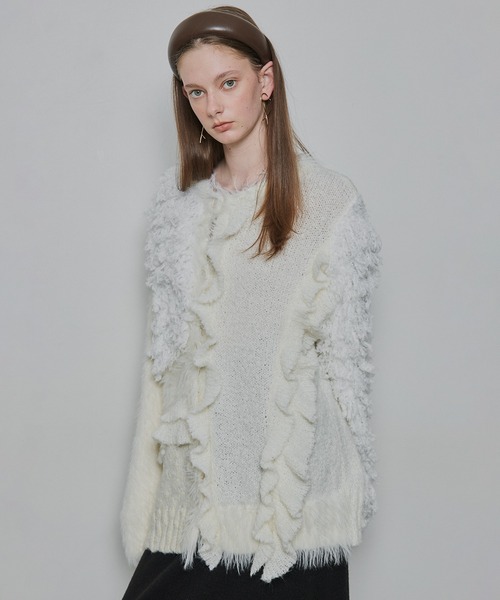 LA BELLE ETUDE（ラベルエチュード）の「【TEN by LA BELLE ETUDE】manyニッティングパターンカーディガン（カーディガン/ボレロ・レディース・ホワイト/ブラック/ブルー・FREE）」の17枚目の写真