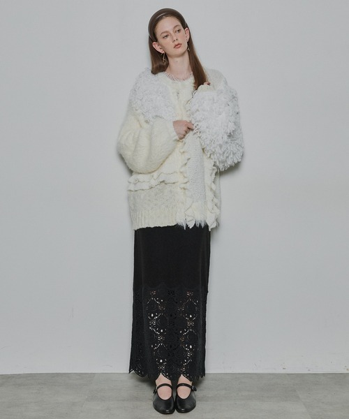 LA BELLE ETUDE（ラベルエチュード）の「【TEN by LA BELLE ETUDE】manyニッティングパターンカーディガン（カーディガン/ボレロ・レディース・ホワイト/ブラック/ブルー・FREE）」の18枚目の写真