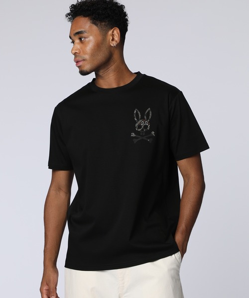 Psycho Bunny(サイコバニー)の「バンダナ柄ワンポイント Tシャツ(Tシャツ/カットソー・メンズ・ブラック/コーラル/ネイビー/ホワイト・X-LARGE/LARGE/MEDIUM/SMALL)」の2枚目の写真