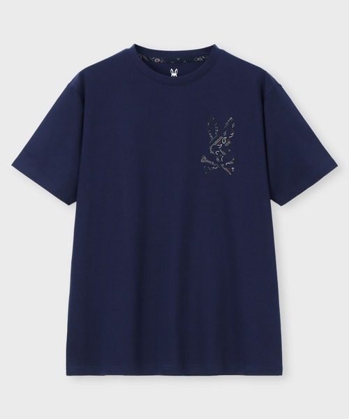 Psycho Bunny(サイコバニー)の「バンダナ柄ワンポイント Tシャツ(Tシャツ/カットソー・メンズ・ブラック/コーラル/ネイビー/ホワイト・X-LARGE/LARGE/MEDIUM/SMALL)」の15枚目の写真