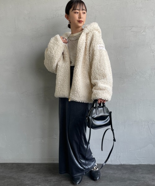 TATRAS/タトラス] IPAMA シープ調 フード付きボアブルゾン（ブルゾン