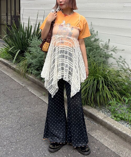 HELLO.SANFRANCISCO(ハローサンフランシスコ)の「【HELLO.SANFRANCISCO/ハローサンフランシスコ】アソート柄フロッキープリントフレアパンツ(その他パンツ・レディース・ブラック/ホワイト/ブラック系その他/ホワイト系その他・MEDIUM/SMALL)」の10枚目の写真