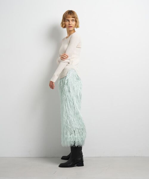 LANVIN en Bleu（ランバンオンブルー）の「カラーポイントクルーネックリブニット（ニット/セーター・レディース・オフホワイト/チャコールグレー/レッド・38）」の14枚目の写真