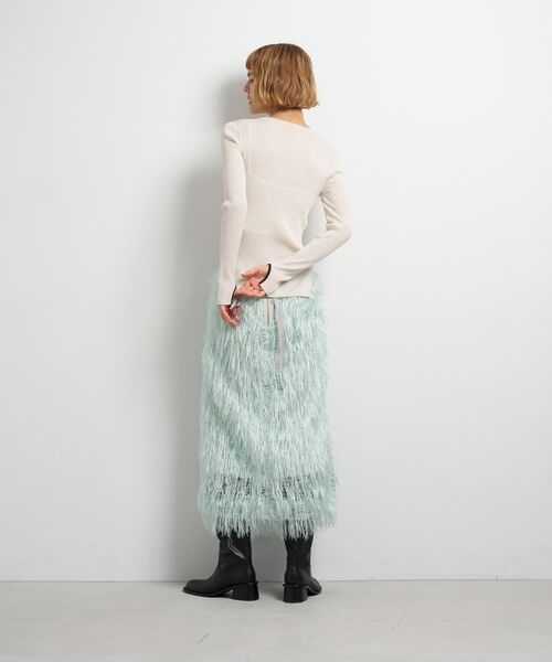 LANVIN en Bleu（ランバンオンブルー）の「カラーポイントクルーネックリブニット（ニット/セーター・レディース・オフホワイト/チャコールグレー/レッド・38）」の15枚目の写真