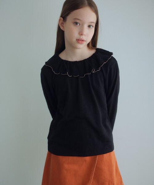 green label relaxing（グリーンレーベルリラクシング）の「エリ付きトップス / キッズ  100㎝-160㎝（Tシャツ/カットソー・キッズ・ブラック/シャーベット/ライム・160cm/110cm/150cm/100cm/140cm/130cm/120cm）」の2枚目の写真