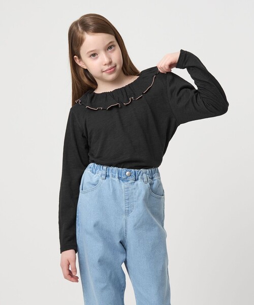 green label relaxing（グリーンレーベルリラクシング）の「エリ付きトップス / キッズ  100㎝-160㎝（Tシャツ/カットソー・キッズ・ブラック/シャーベット/ライム・160cm/110cm/150cm/100cm/140cm/130cm/120cm）」の6枚目の写真