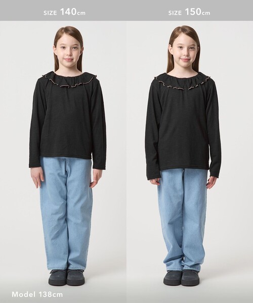 green label relaxing（グリーンレーベルリラクシング）の「エリ付きトップス / キッズ  100㎝-160㎝（Tシャツ/カットソー・キッズ・ブラック/シャーベット/ライム・160cm/110cm/150cm/100cm/140cm/130cm/120cm）」の8枚目の写真