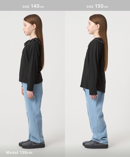 green label relaxing（グリーンレーベルリラクシング）の「エリ付きトップス / キッズ  100㎝-160㎝（Tシャツ/カットソー・キッズ・ブラック/シャーベット/ライム・160cm/110cm/150cm/100cm/140cm/130cm/120cm）」の9枚目の写真