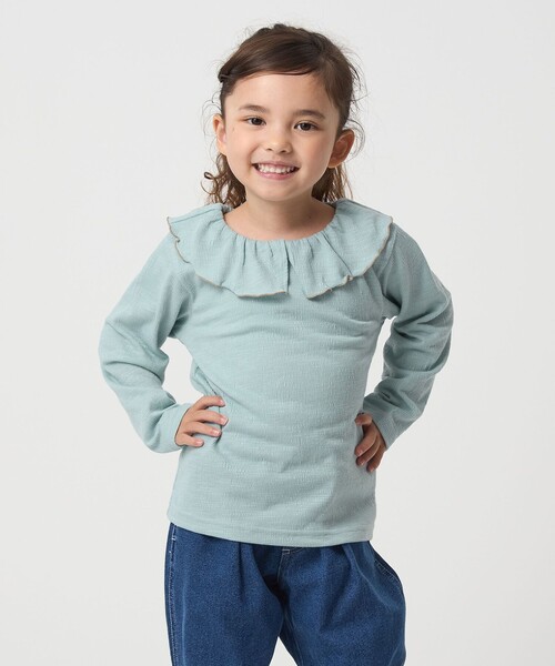 green label relaxing（グリーンレーベルリラクシング）の「エリ付きトップス / キッズ  100㎝-160㎝（Tシャツ/カットソー・キッズ・ブラック/シャーベット/ライム・160cm/110cm/150cm/100cm/140cm/130cm/120cm）」の11枚目の写真