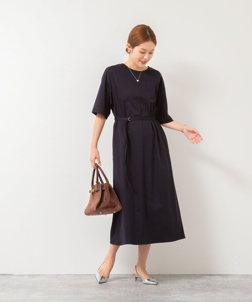 NOLLEY’S(ノーリーズ)の「ウォッシャブルシルケットスムース5分袖ワンピース(ワンピース・レディース・ネイビー/チャコールグレー/ロイヤルブルー・38)」の15枚目の写真