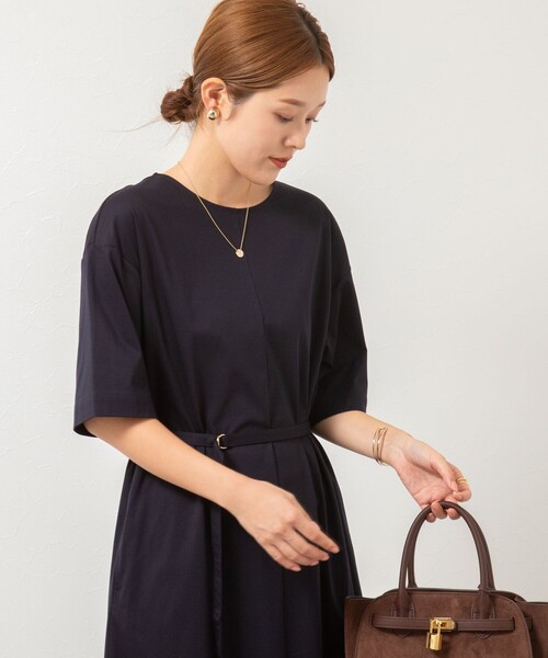 NOLLEY’S(ノーリーズ)の「ウォッシャブルシルケットスムース5分袖ワンピース(ワンピース・レディース・ネイビー/チャコールグレー/ロイヤルブルー・38)」の17枚目の写真