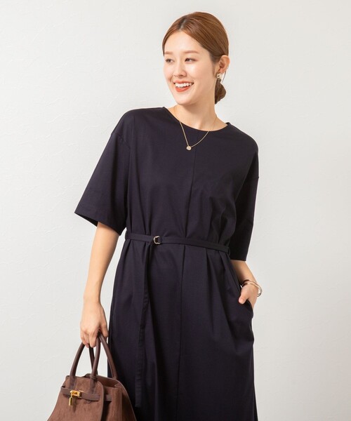 NOLLEY’S(ノーリーズ)の「ウォッシャブルシルケットスムース5分袖ワンピース(ワンピース・レディース・ネイビー/チャコールグレー/ロイヤルブルー・38)」の18枚目の写真