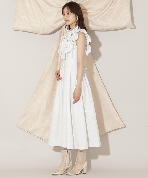 り*な様 WILLSELECTION フリルスリーブリボンタイシャツワンピース フリルスリーブリボンタイシャツワンピース（ワンピース