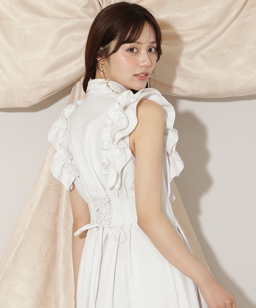 り*な様 WILLSELECTION フリルスリーブリボンタイシャツワンピース