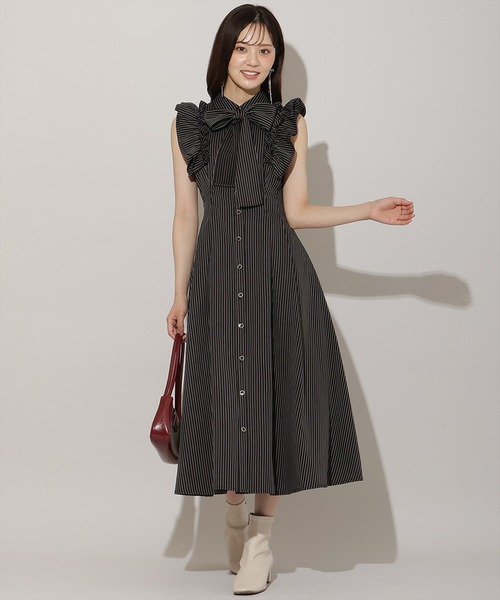 WILLSELECTION(ウィルセレクション)の「フリルスリーブリボンタイシャツワンピース(ワンピース・レディース・ブラウン/ネイビー/ホワイト/ピンク系/ピンク/ブラック系その他/モカ・FREE)」の19枚目の写真