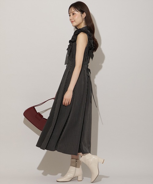 WILLSELECTION(ウィルセレクション)の「フリルスリーブリボンタイシャツワンピース(ワンピース・レディース・ブラウン/ネイビー/ホワイト/ピンク系/ピンク/ブラック系その他/モカ・FREE)」の8枚目の写真