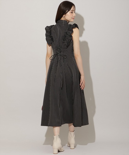 WILLSELECTION(ウィルセレクション)の「フリルスリーブリボンタイシャツワンピース(ワンピース・レディース・ブラウン/ネイビー/ホワイト/ピンク系/ピンク/ブラック系その他/モカ・FREE)」の12枚目の写真