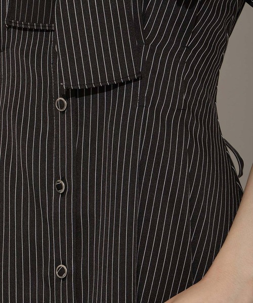 WILLSELECTION(ウィルセレクション)の「フリルスリーブリボンタイシャツワンピース(ワンピース・レディース・ブラウン/ネイビー/ホワイト/ピンク系/ピンク/ブラック系その他/モカ・FREE)」の13枚目の写真