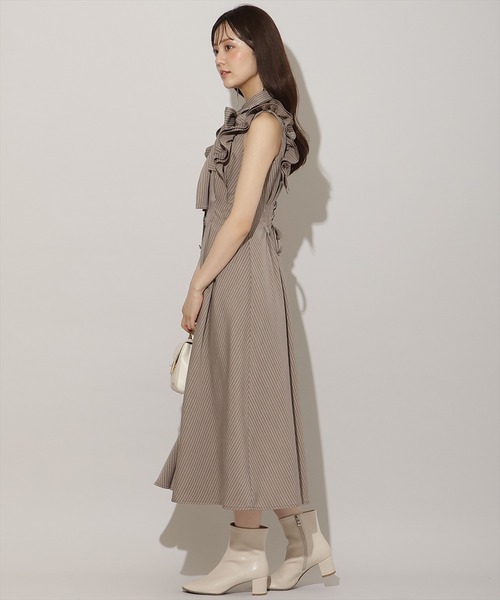 WILLSELECTION(ウィルセレクション)の「フリルスリーブリボンタイシャツワンピース(ワンピース・レディース・ブラウン/ネイビー/ホワイト/ピンク系/ピンク/ブラック系その他/モカ・FREE)」の9枚目の写真