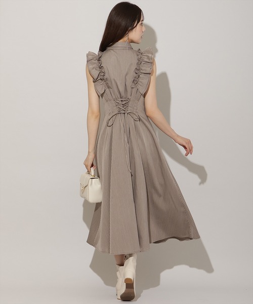 WILLSELECTION(ウィルセレクション)の「フリルスリーブリボンタイシャツワンピース(ワンピース・レディース・ブラウン/ネイビー/ホワイト/ピンク系/ピンク/ブラック系その他/モカ・FREE)」の14枚目の写真