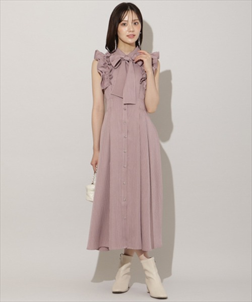 WILLSELECTION(ウィルセレクション)の「フリルスリーブリボンタイシャツワンピース(ワンピース・レディース・ブラウン/ネイビー/ホワイト/ピンク系/ピンク/ブラック系その他/モカ・FREE)」の21枚目の写真