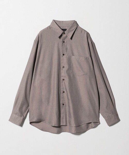 green label relaxing(グリーンレーベルリラクシング)の「【WEB限定】ピーチツイル ジャストルーズ シャツ -防シワ-(シャツ/ブラウス・メンズ・ベージュ/グレー系・L/S/XL/M)」の11枚目の写真