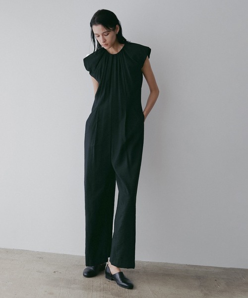 MANOF(マノフ)ブラウン カシュクール オールインワン セール】LOOSE LINE ALL IN ONE（つなぎ/オールインワン