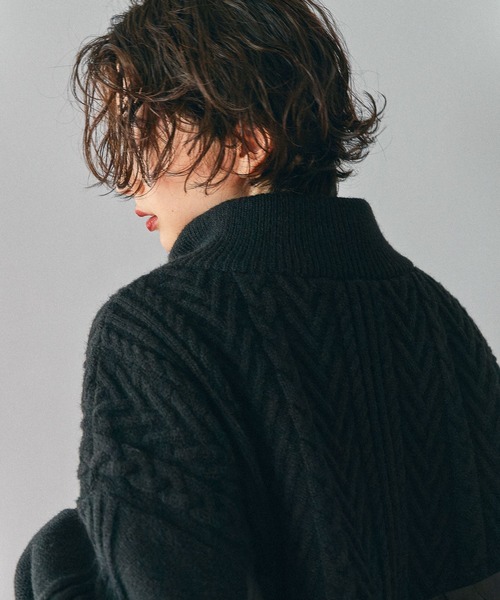 niko and...（ニコアンド）の「ケーブルキルトジップブルゾン（ブルゾン・レディース・ブラック/アイボリー/カーキ・FREE）」の12枚目の写真