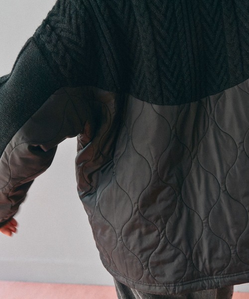 niko and...（ニコアンド）の「ケーブルキルトジップブルゾン（ブルゾン・レディース・ブラック/アイボリー/カーキ・FREE）」の14枚目の写真