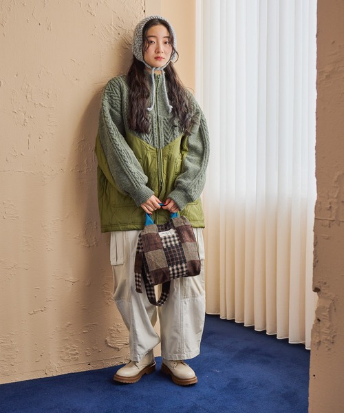 セール】ケーブルキルトジップブルゾン（ブルゾン）｜niko and