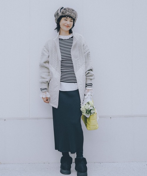 セール】ケーブルキルトジップブルゾン（ブルゾン）｜niko and