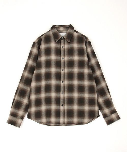 Grand PARK（グランドパーク）の「BROOKLYN OVERALL＜ブルックリンオーバーオーUSAコットンオンブレチェックシャツ＞（シャツ/ブラウス・メンズ・ダークブラウン/ブラウン/ブルー/ブラック・LARGE/MEDIUM）」の2枚目の写真