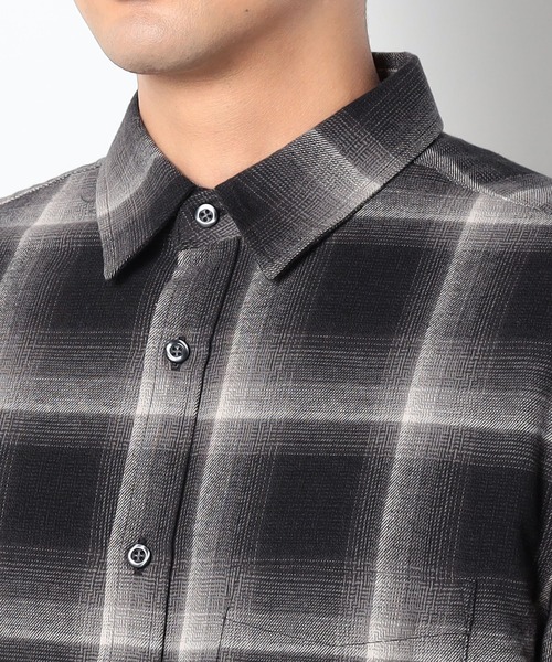 Grand PARK（グランドパーク）の「BROOKLYN OVERALL＜ブルックリンオーバーオーUSAコットンオンブレチェックシャツ＞（シャツ/ブラウス・メンズ・ダークブラウン/ブラウン/ブルー/ブラック・LARGE/MEDIUM）」の9枚目の写真