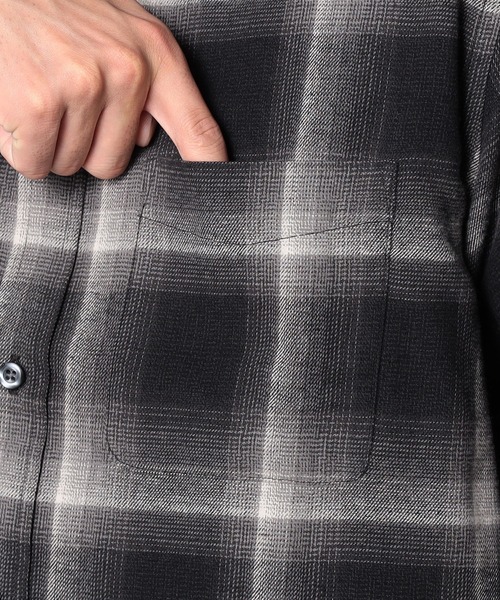 Grand PARK（グランドパーク）の「BROOKLYN OVERALL＜ブルックリンオーバーオーUSAコットンオンブレチェックシャツ＞（シャツ/ブラウス・メンズ・ダークブラウン/ブラウン/ブルー/ブラック・LARGE/MEDIUM）」の10枚目の写真