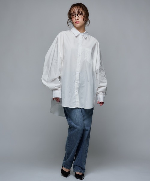 Narcissus(ナルシス)の「【シュシュセット】オーバーシャツ/ストライプシャツ(シャツ/ブラウス・レディース・マルチ/ホワイト・FREE)」の9枚目の写真