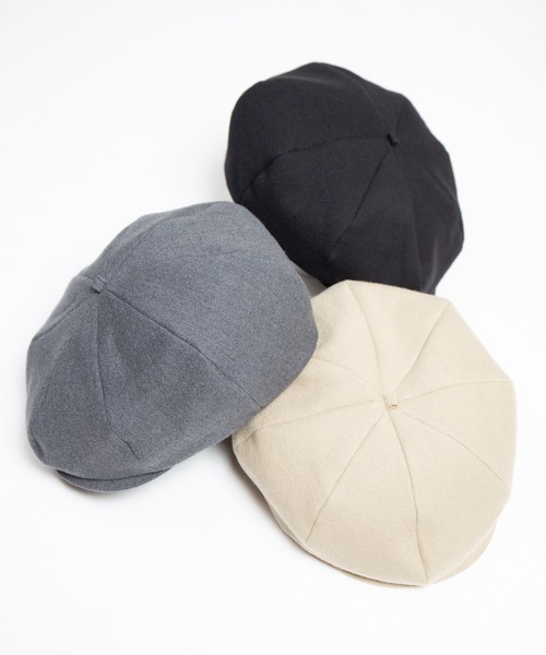RACAL（ラカル）の「C/W Peach Brushed Calze 8Panel Beret Cas / コットンウールピーチ起毛カルゼ8パネルベレーキャス（キャスケット・メンズ・ブラック/グレー/ベージュ・MEDIUM/LARGE）」の5枚目の写真