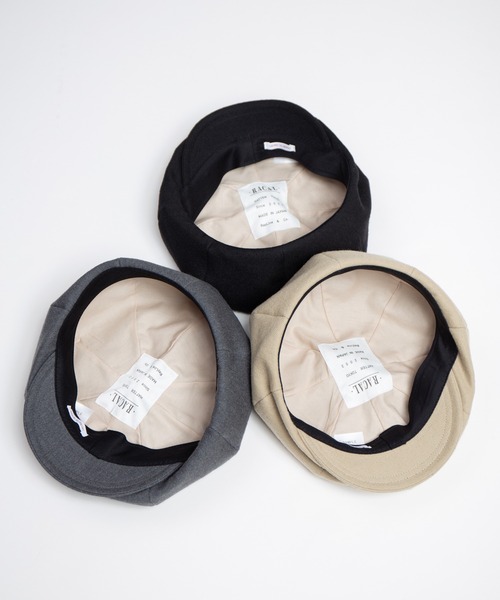 RACAL（ラカル）の「C/W Peach Brushed Calze 8Panel Beret Cas / コットンウールピーチ起毛カルゼ8パネルベレーキャス（キャスケット・メンズ・ブラック/グレー/ベージュ・MEDIUM/LARGE）」の6枚目の写真