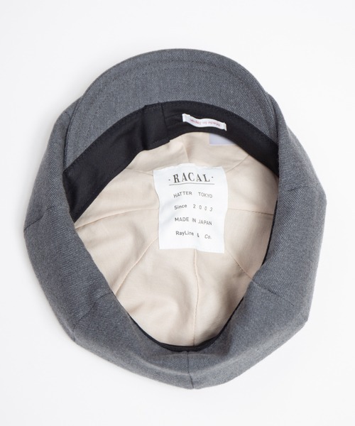 RACAL（ラカル）の「C/W Peach Brushed Calze 8Panel Beret Cas / コットンウールピーチ起毛カルゼ8パネルベレーキャス（キャスケット・メンズ・ブラック/グレー/ベージュ・MEDIUM/LARGE）」の14枚目の写真