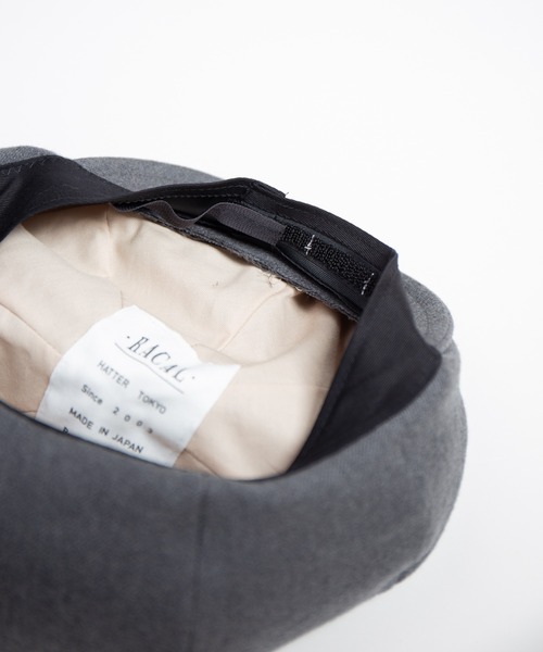 RACAL（ラカル）の「C/W Peach Brushed Calze 8Panel Beret Cas / コットンウールピーチ起毛カルゼ8パネルベレーキャス（キャスケット・メンズ・ブラック/グレー/ベージュ・MEDIUM/LARGE）」の15枚目の写真