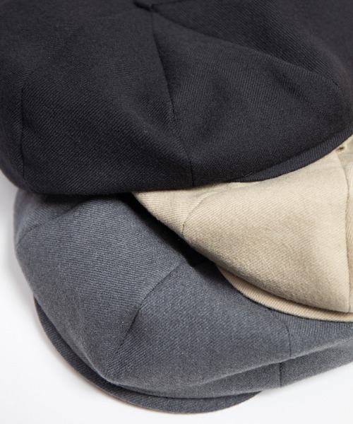 RACAL（ラカル）の「C/W Peach Brushed Calze 8Panel Beret Cas / コットンウールピーチ起毛カルゼ8パネルベレーキャス（キャスケット・メンズ・ブラック/グレー/ベージュ・MEDIUM/LARGE）」の17枚目の写真