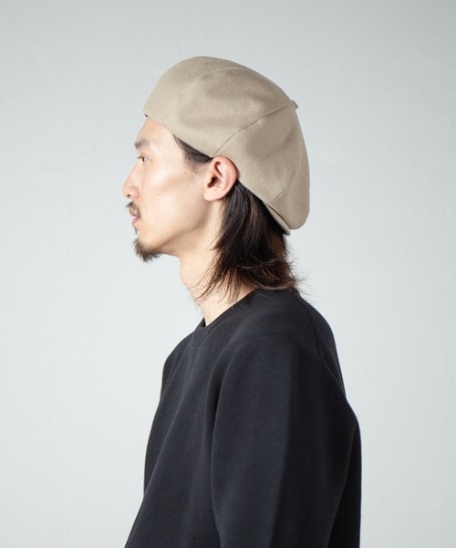 RACAL（ラカル）の「C/W Peach Brushed Calze 8Panel Beret Cas / コットンウールピーチ起毛カルゼ8パネルベレーキャス（キャスケット・メンズ・ブラック/グレー/ベージュ・MEDIUM/LARGE）」の20枚目の写真