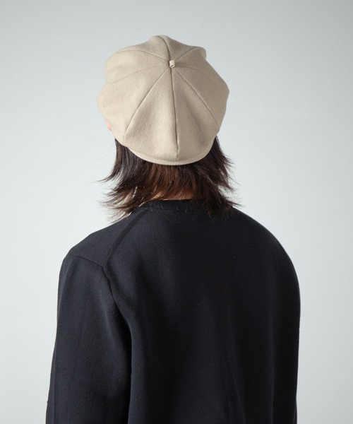 RACAL（ラカル）の「C/W Peach Brushed Calze 8Panel Beret Cas / コットンウールピーチ起毛カルゼ8パネルベレーキャス（キャスケット・メンズ・ブラック/グレー/ベージュ・MEDIUM/LARGE）」の21枚目の写真