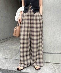 【新色追加】イージーケアチェックワイドパンツ