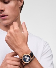Daniel Wellington(ダニエルウェリントン)のIconic Chronograph 40MM Sheffield Arch 5-Link Panda メンズ腕時計 ローズゴールド(アナログ腕時計)