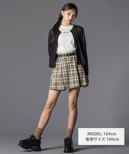 ZIDDY（ジディ）の「シアーカーディガン＆半袖ロゴTシャツ(130~160cm)（カーディガン/ボレロ・キッズ・ブラック/グレー・140cm/150cm/FREE/130cm）」の4枚目の写真