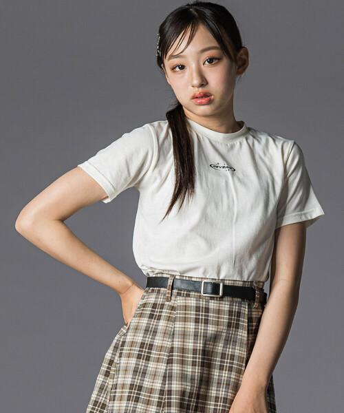 ZIDDY（ジディ）の「シアーカーディガン＆半袖ロゴTシャツ(130~160cm)（カーディガン/ボレロ・キッズ・ブラック/グレー・140cm/150cm/FREE/130cm）」の9枚目の写真