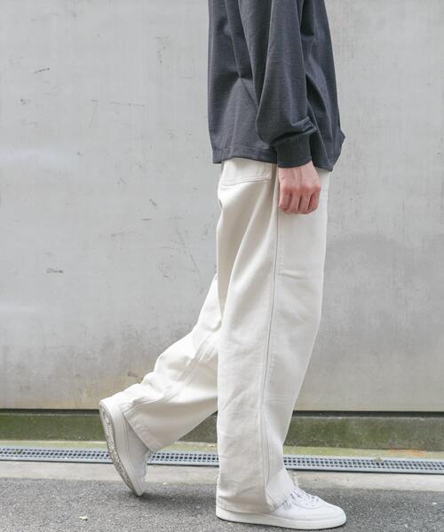 FORK&SPOON（フォークアンドスプーン）の「FORK&SPOON　ガーメントダイツイルダブルニーパンツ（その他パンツ・メンズ・アイボリー/チャコールグレー・4/5）」の2枚目の写真